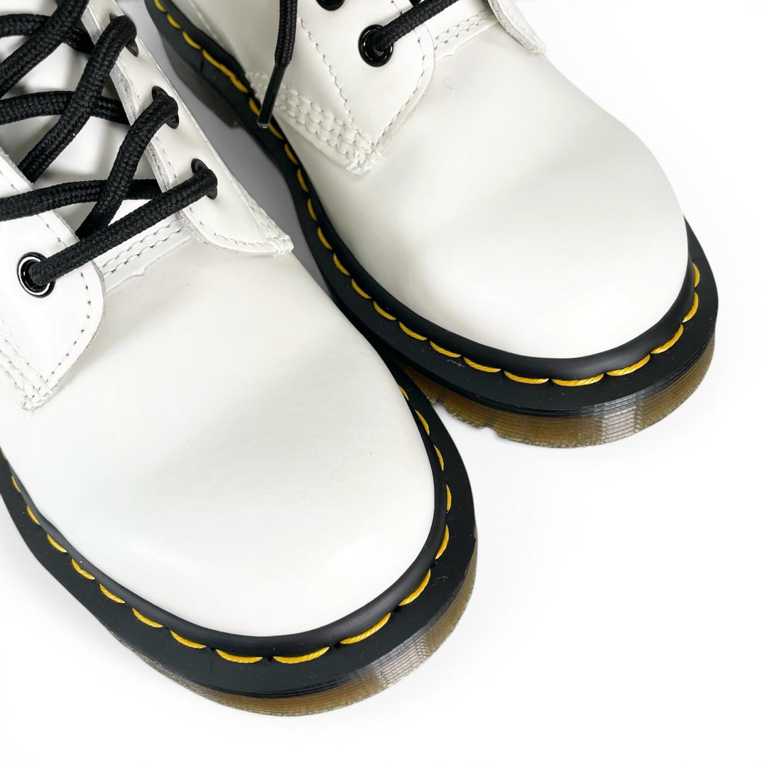 Pristine Dr.Martens boots 1460 Yellow stitch 8-hole white Women 11822100