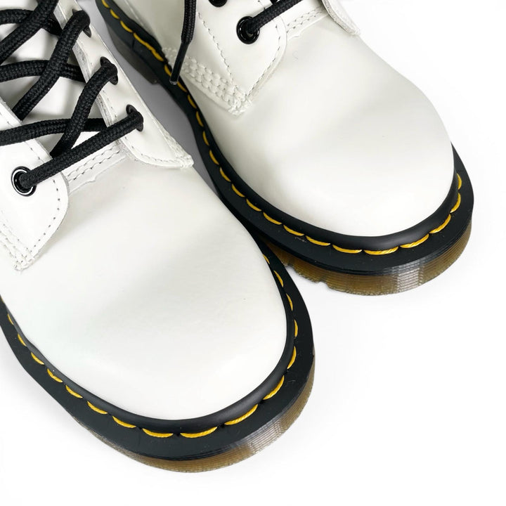 Pristine Dr.Martens boots 1460 Yellow stitch 8-hole white Women 11822100