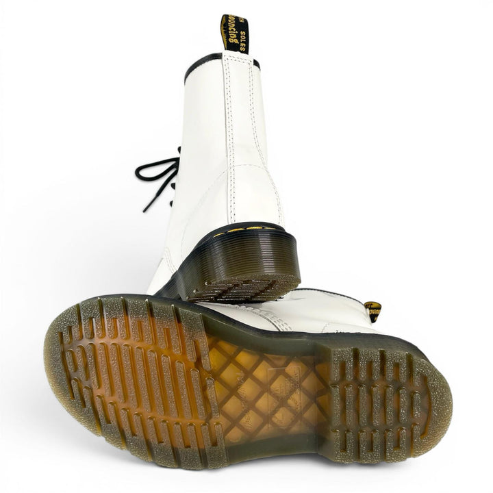 Pristine Dr.Martens boots 1460 Yellow stitch 8-hole white Women 11822100