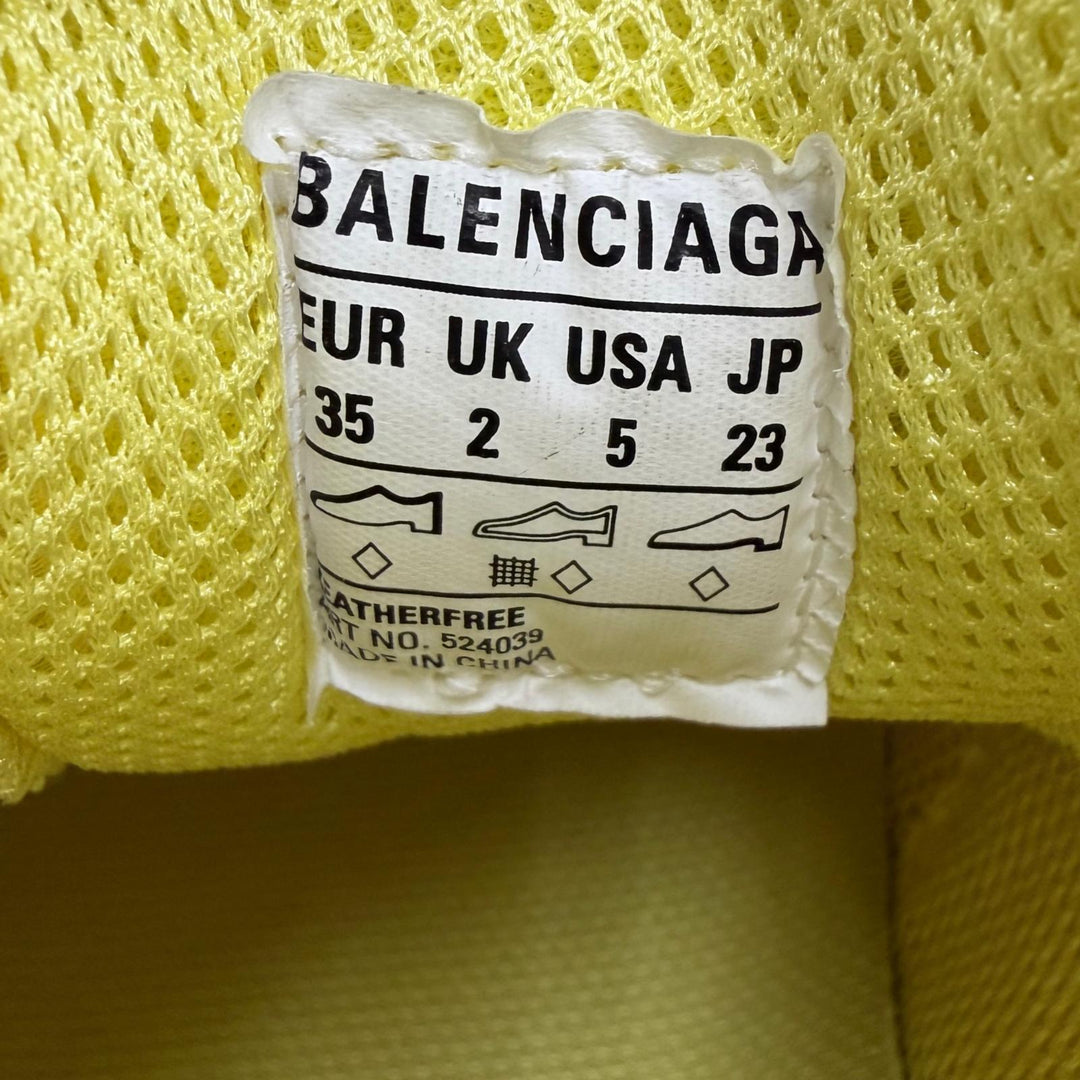 Great BALENCIAGA sneakers Triple S Logo-embroidered lace-up yellow 23 524039