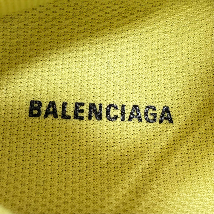 Great BALENCIAGA sneakers Triple S Logo-embroidered lace-up yellow 23 524039