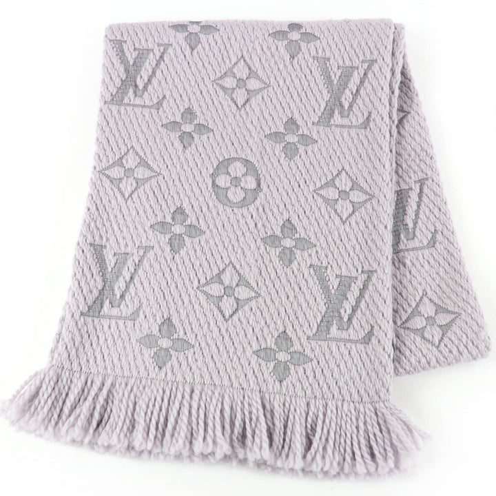 Great LOUIS VUITTON Scarf Esharp Logomania With fringe wool Women M74742