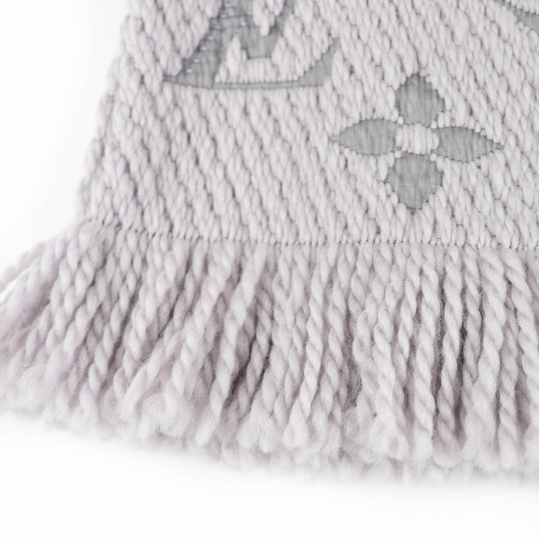 Great LOUIS VUITTON Scarf Esharp Logomania With fringe wool Women M74742
