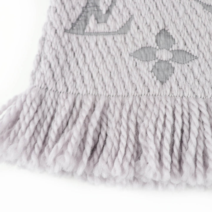 Great LOUIS VUITTON Scarf Esharp Logomania With fringe wool Women M74742