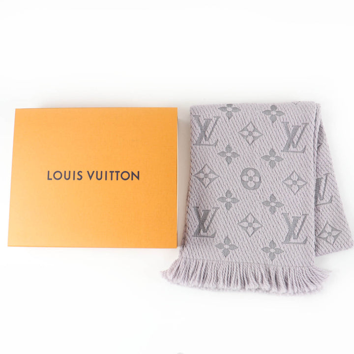 Great LOUIS VUITTON Scarf Esharp Logomania With fringe wool Women M74742