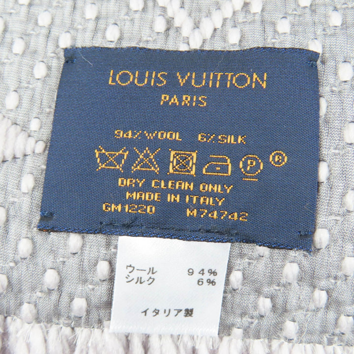 Great LOUIS VUITTON Scarf Esharp Logomania With fringe wool Women M74742