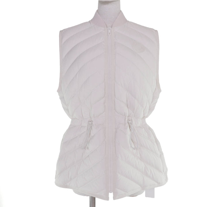 Excellent HERMES Down vest Serie A logo rubber patch ZIP UP white Women 40