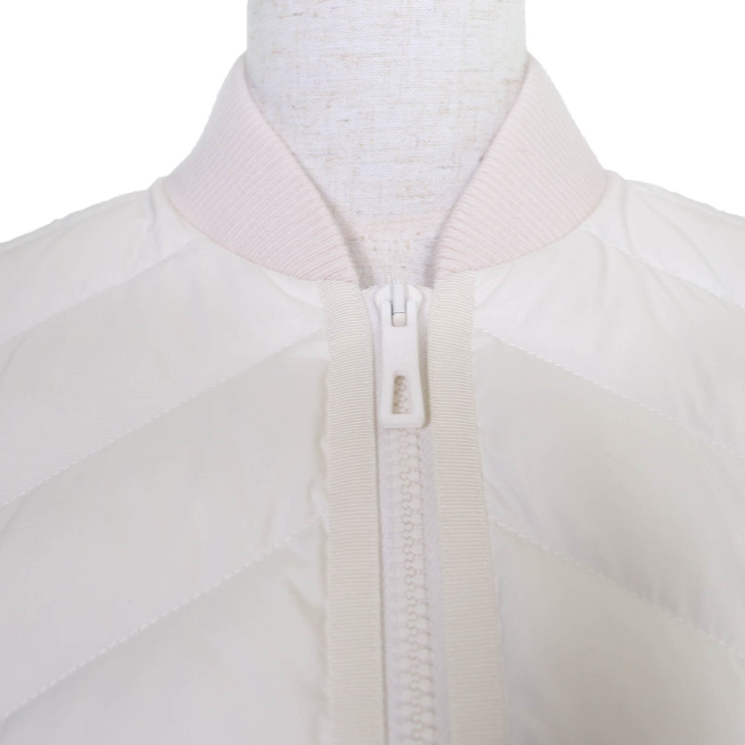 Excellent HERMES Down vest Serie A logo rubber patch ZIP UP white Women 40