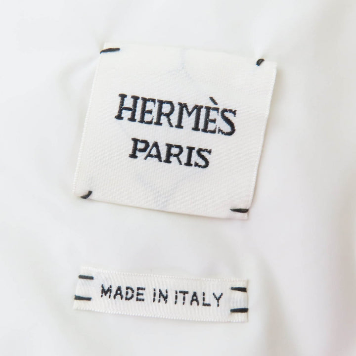 Excellent HERMES Down vest Serie A logo rubber patch ZIP UP white Women 40