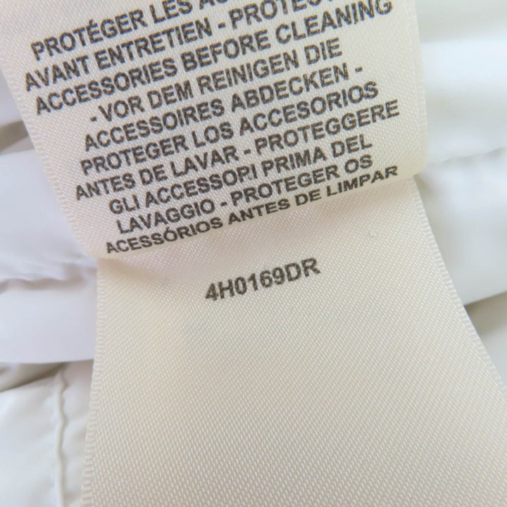 Excellent HERMES Down vest Serie A logo rubber patch ZIP UP white Women 40