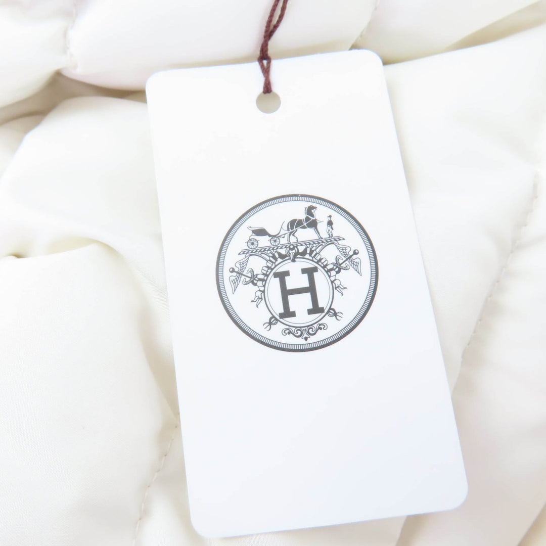 Excellent HERMES Down vest Serie A logo rubber patch ZIP UP white Women 40