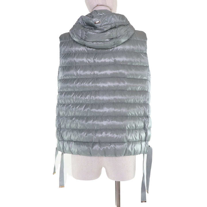 Excellent Herno Down vest Logo Metal Hem Design Hooded Zip-Up green 44 PI001687D