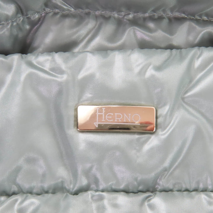 Excellent Herno Down vest Logo Metal Hem Design Hooded Zip-Up green 44 PI001687D