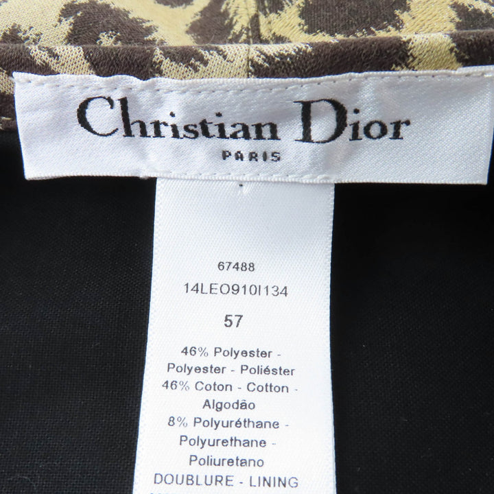 Excellent Christian Dior beret Leopard Pattern Brown Women 57 14LEO910I134