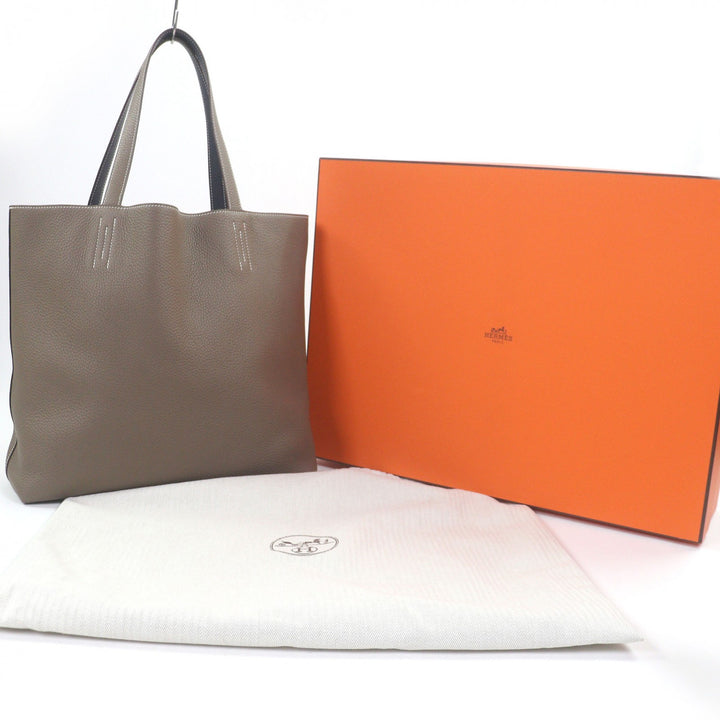 Excellent HERMES Tote Bag Doble Sense 45 Etope Taurillon Clemence