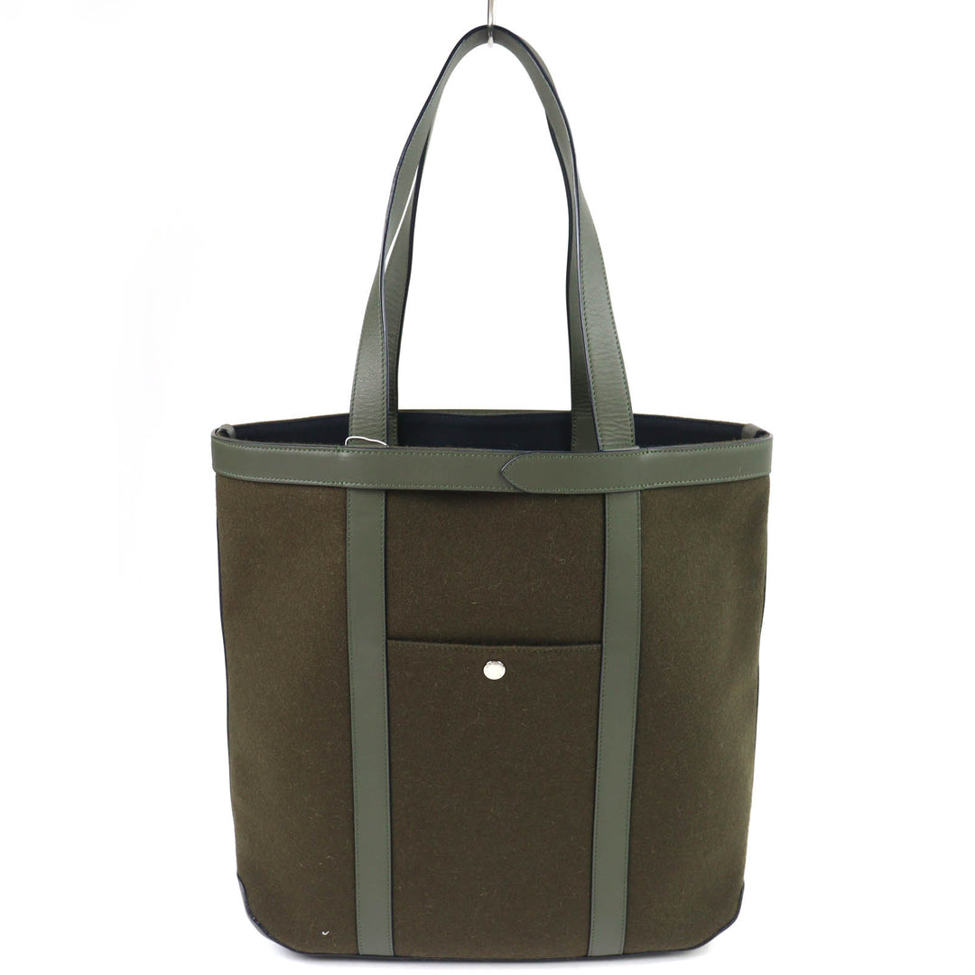 Pristine J&M Davidson Tote Bag N/S Tote khaki leather mens 1822N