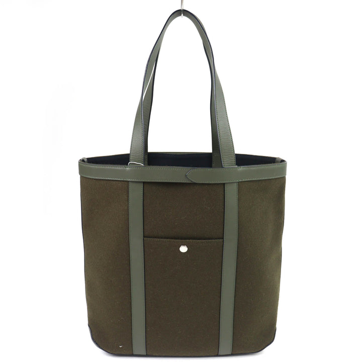 Pristine J&M Davidson Tote Bag N/S Tote khaki leather mens 1822N