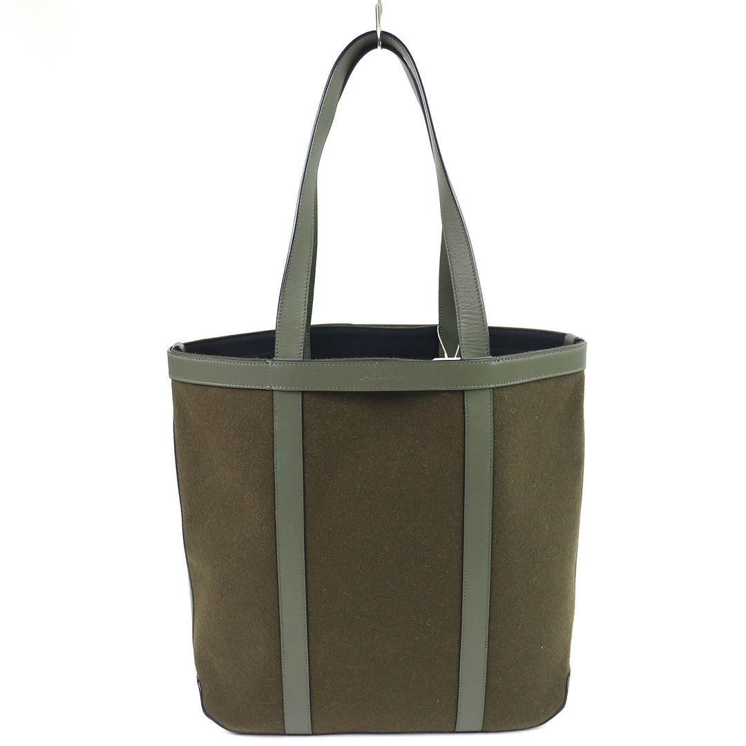 Pristine J&M Davidson Tote Bag N/S Tote khaki leather mens 1822N