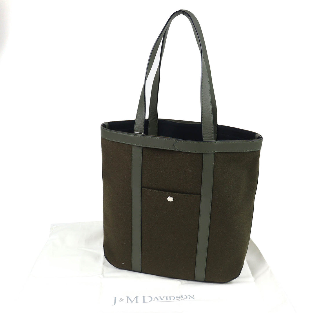Pristine J&M Davidson Tote Bag N/S Tote khaki leather mens 1822N