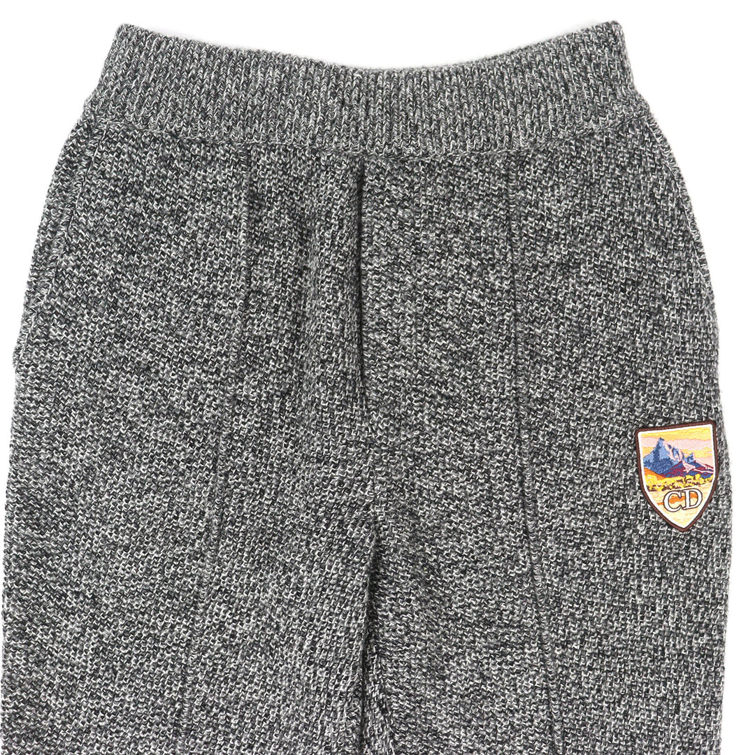 Excellent DIOR Pants Logo patch knit sweatshirt gray cashmere S 293M130CT363