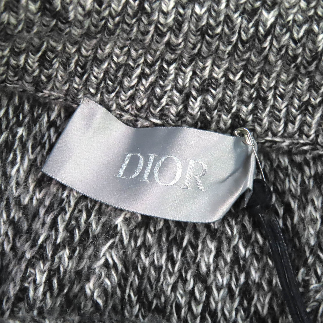 Excellent DIOR Pants Logo patch knit sweatshirt gray cashmere S 293M130CT363