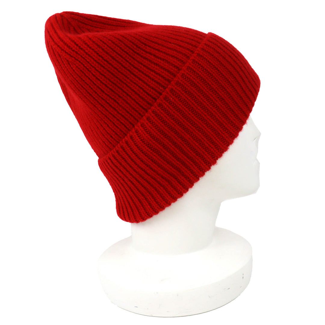 Excellent LOUIS VUITTON Knit cap Bonnet LV Ahead Logo Beanie Knit Hat Red MP3249