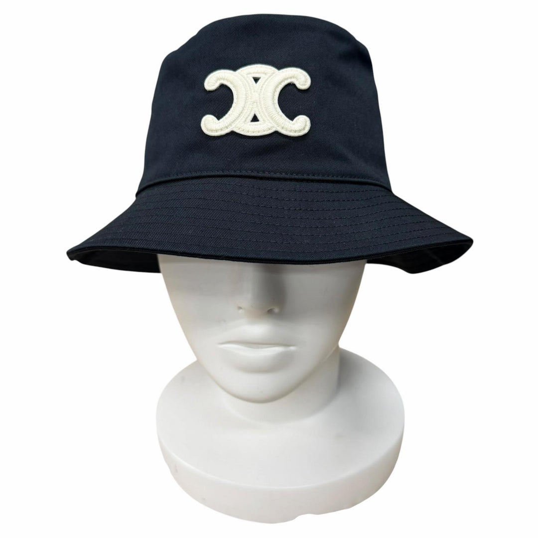 Great CELINE hat Triomphe bucket hat black cotton Women S 2AUE5968P
