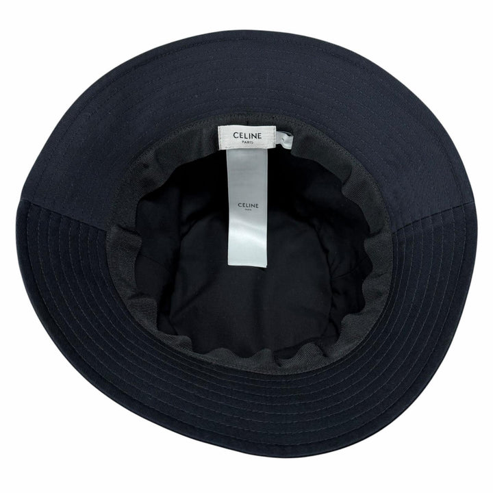 Great CELINE hat Triomphe bucket hat black cotton Women S 2AUE5968P
