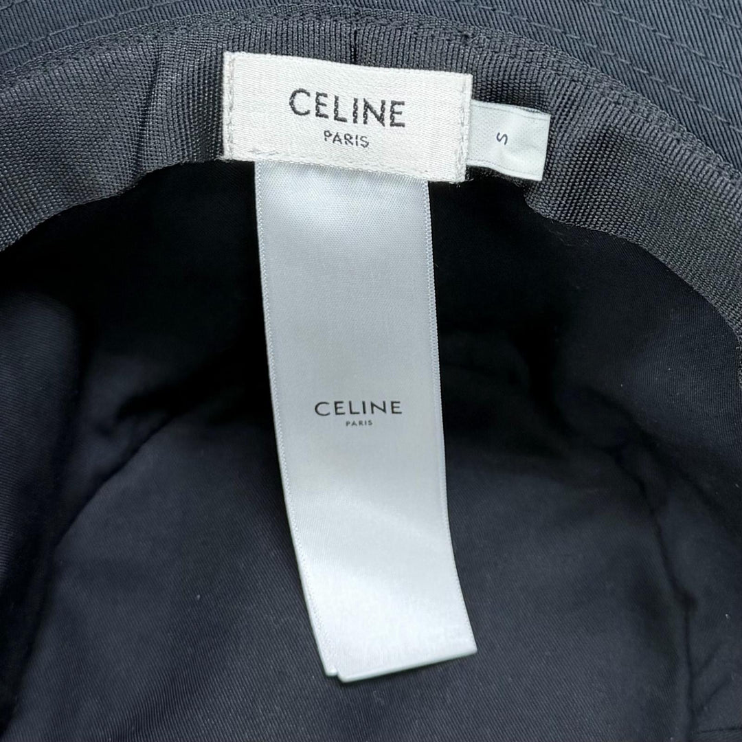 Great CELINE hat Triomphe bucket hat black cotton Women S 2AUE5968P