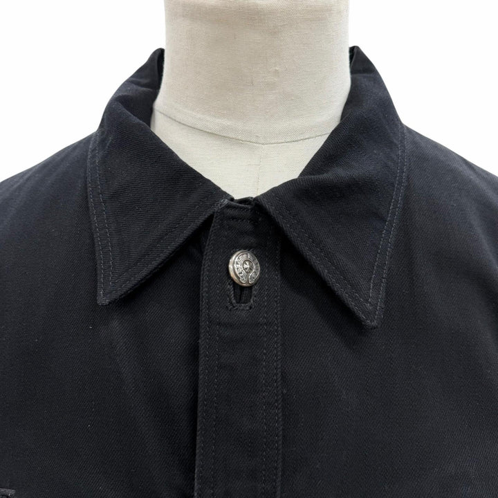 Great CHROME HEARTS Denim Jacket black cotton mens M