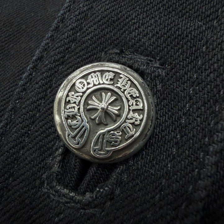 Great CHROME HEARTS Denim Jacket black cotton mens M