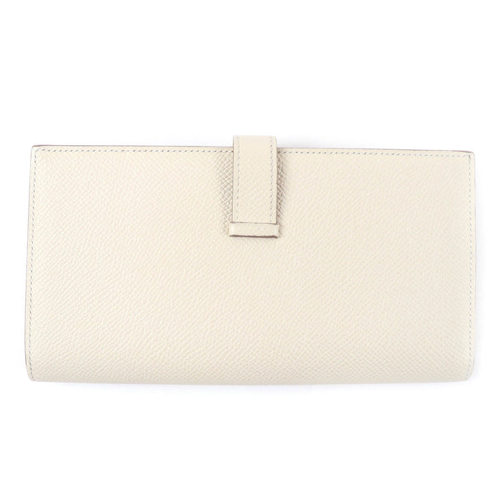 Excellent HERMES Purse Bane Souffle Long wallet Shoble misol Women