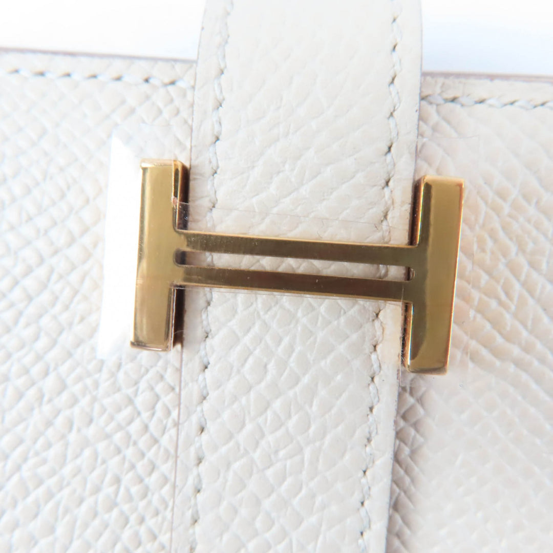 Excellent HERMES Purse Bane Souffle Long wallet Shoble misol Women