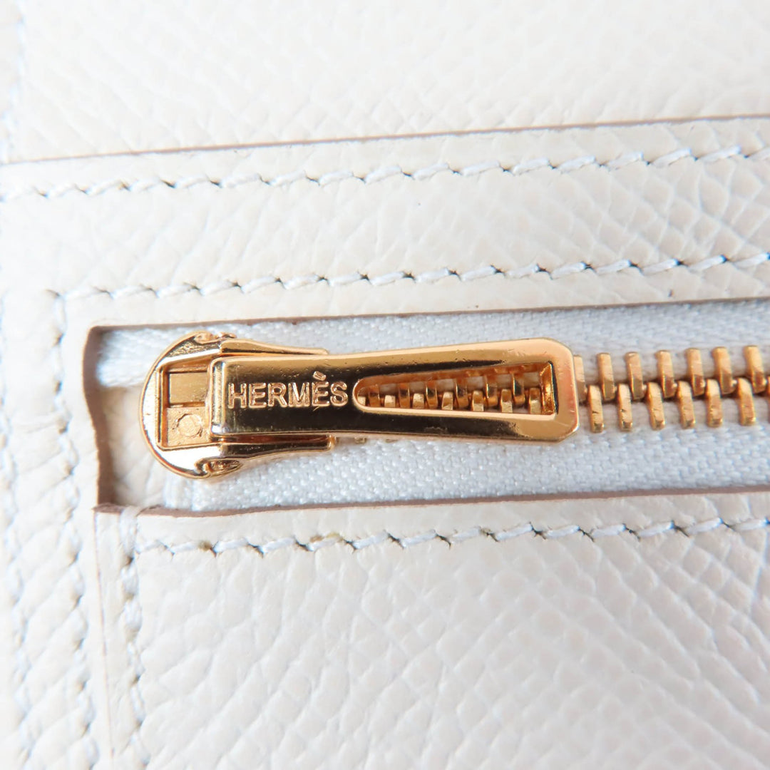 Excellent HERMES Purse Bane Souffle Long wallet Shoble misol Women