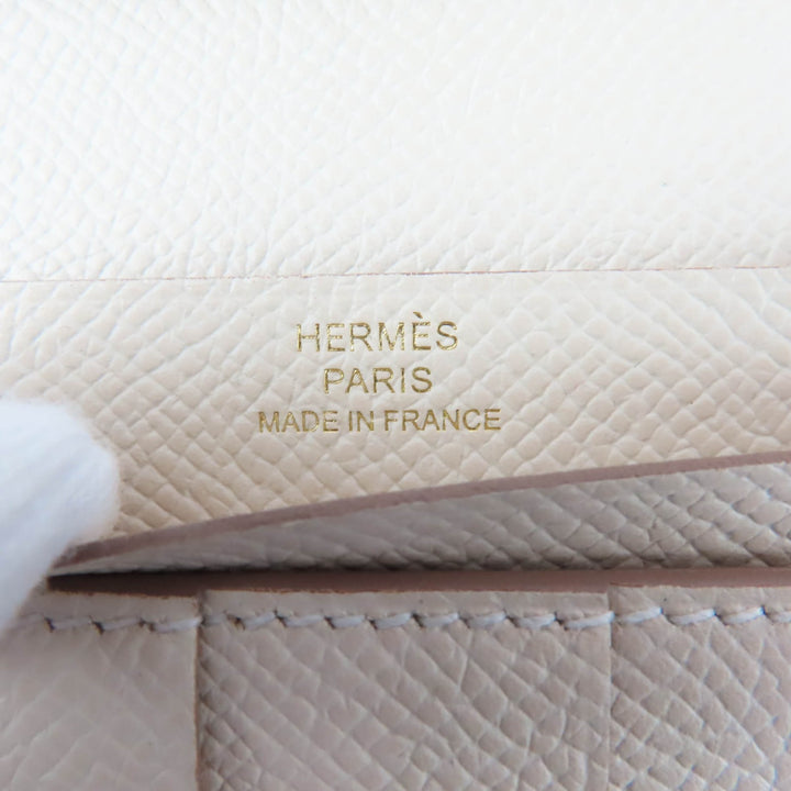 Excellent HERMES Purse Bane Souffle Long wallet Shoble misol Women