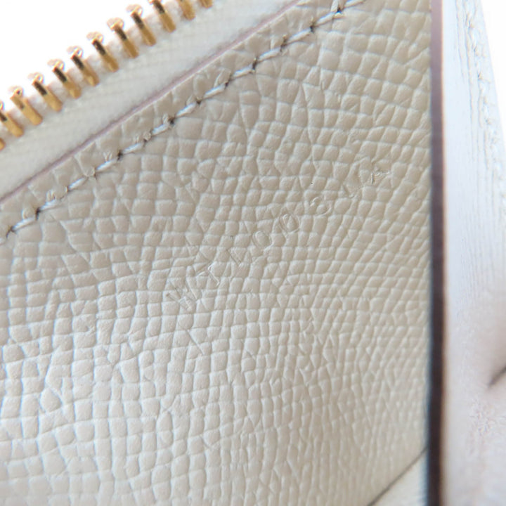 Excellent HERMES Purse Bane Souffle Long wallet Shoble misol Women