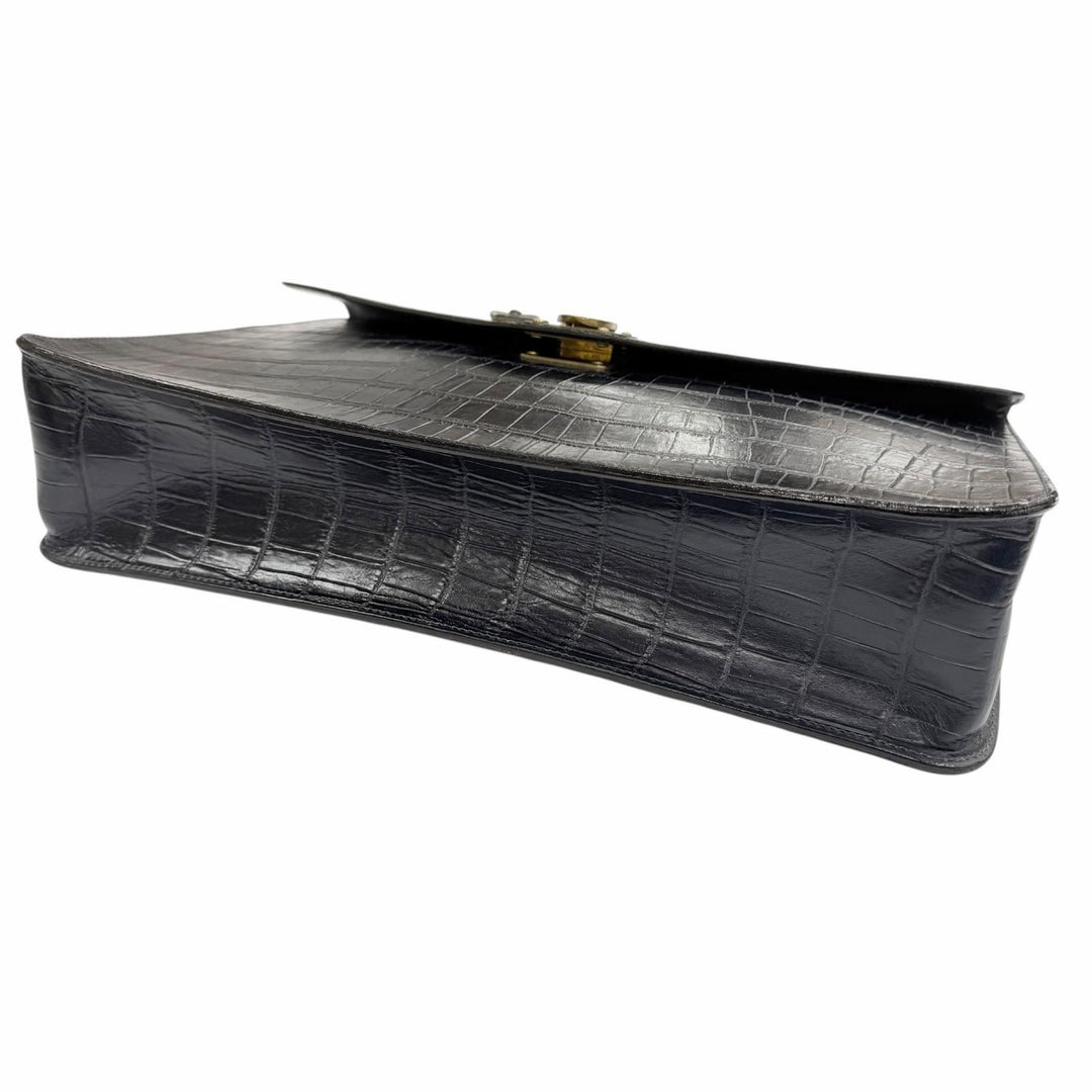 Great Felisi Briefcase Crocodile embossed business bag Dark navy