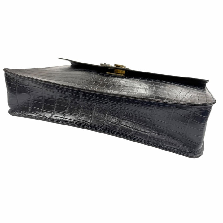 Great Felisi Briefcase Crocodile embossed business bag Dark navy