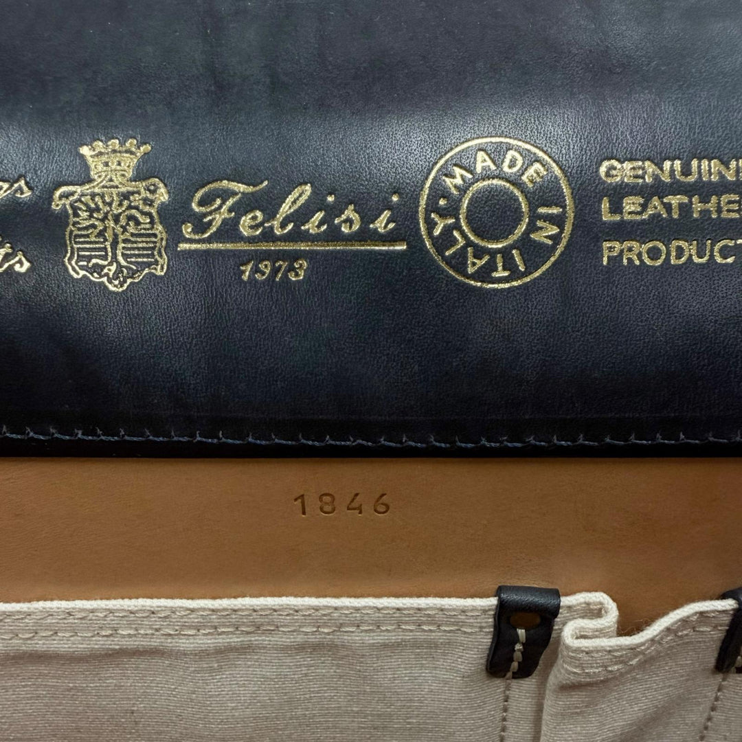 Great Felisi Briefcase Crocodile embossed business bag Dark navy