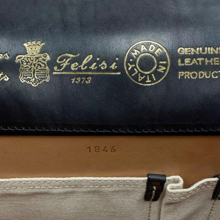 Great Felisi Briefcase Crocodile embossed business bag Dark navy