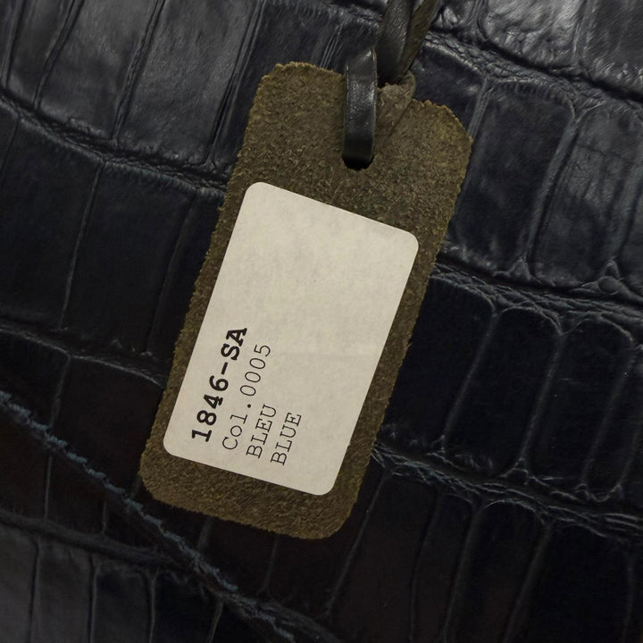 Great Felisi Briefcase Crocodile embossed business bag Dark navy