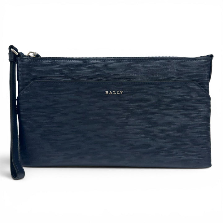 Excellent BALLY Clutch bag LEDDON Comes with a logo metal pouch. Navy leather