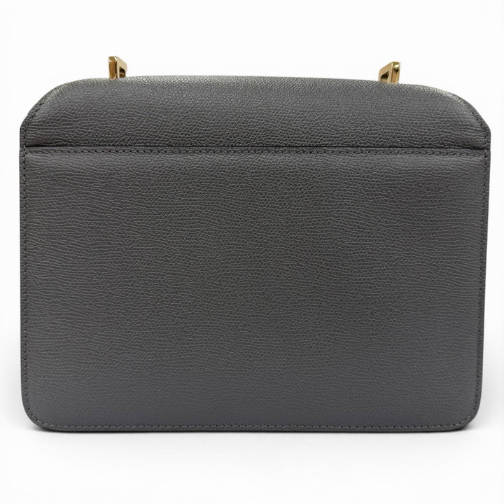 Pristine Valextra Shoulder Bag Nolo Medium Dark gray Soft Calfskin Skin Leather