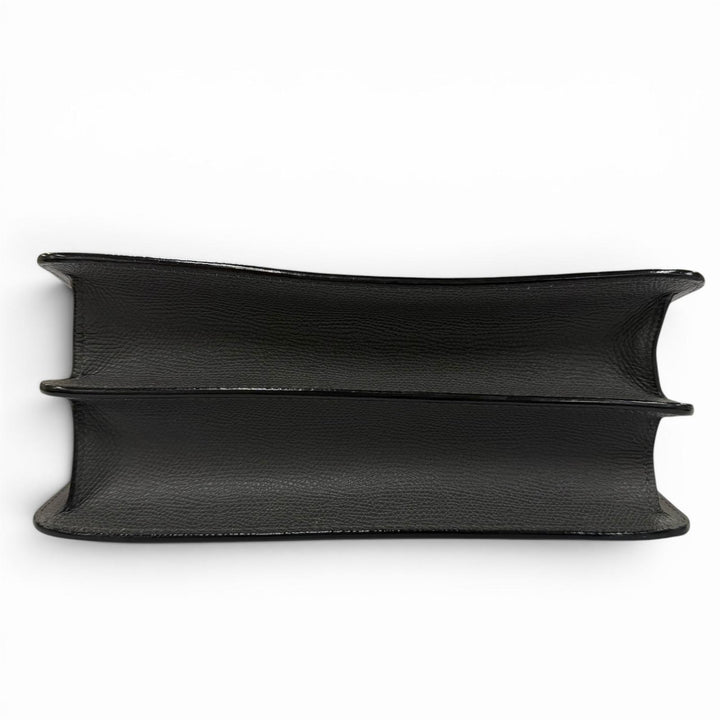Pristine Valextra Shoulder Bag Nolo Medium Dark gray Soft Calfskin Skin Leather