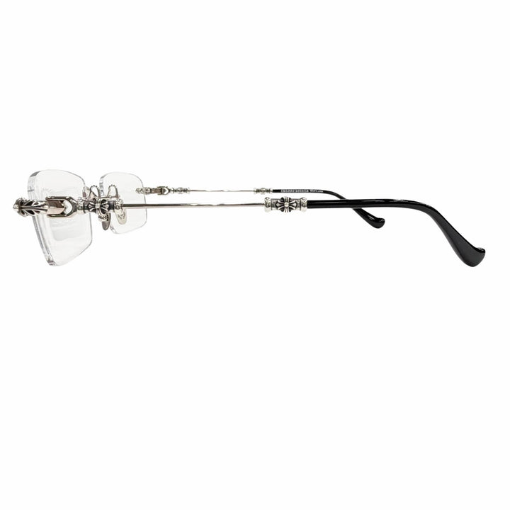 Excellent CHROME HEARTS Glasses PILLS 3 Two Point Rimless Silver 925 mens