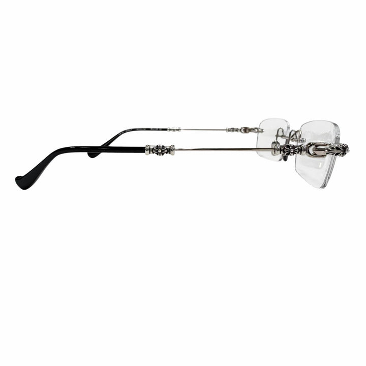 Excellent CHROME HEARTS Glasses PILLS 3 Two Point Rimless Silver 925 mens