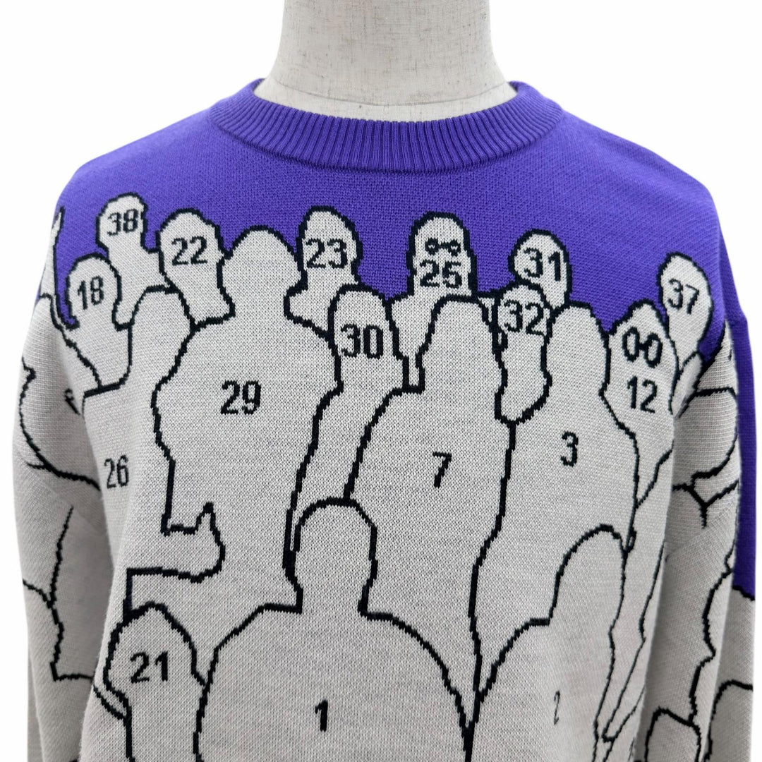 Excellent LOUIS VUITTON sweater Studio Jacquard Knit Long Sleeve
