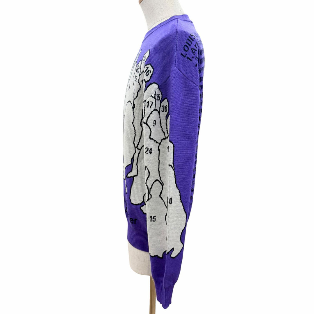Excellent LOUIS VUITTON sweater Studio Jacquard Knit Long Sleeve
