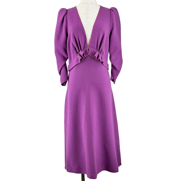 Excellent BOTTEGAVENETA one piece Frill purple wool Women 40 628793