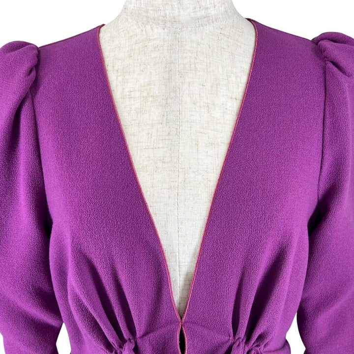 Excellent BOTTEGAVENETA one piece Frill purple wool Women 40 628793